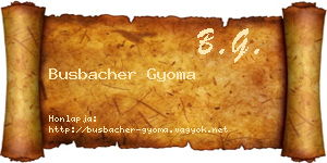 Busbacher Gyoma névjegykártya